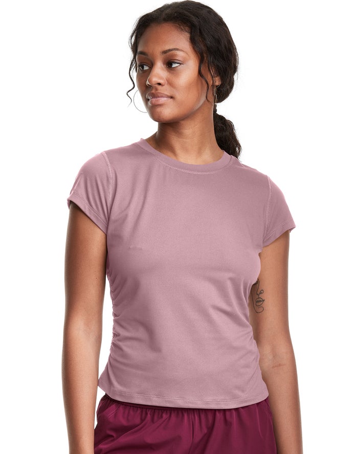 Champion T-Shirt Dames - Beige - Soft Touch Ruched Side ( 165328-FCS )